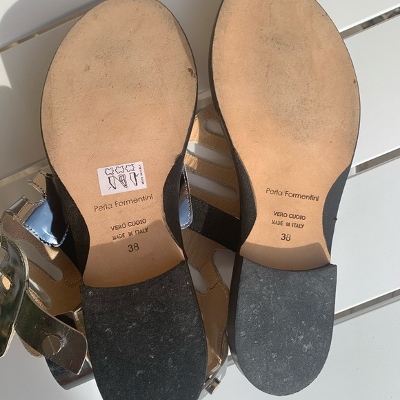 Perla Formentini gladiator metallic silver leather sandals 7.5 (European 38) - Picture 11 of 15